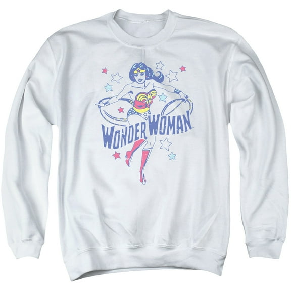 DC Comics Wonder Stars Adult Crewneck Sweatshirt White
