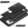 thumbnail image 3 of for iPhone 14 Case 6.1 Inch iPhone 14 Wallet Case Card Holder Hidden Pocket Sliding Door Heavy Duty Dual Layer Hard PC Soft Rubber Bumper Protective Phone Case for iPhone 14 Black, 3 of 14