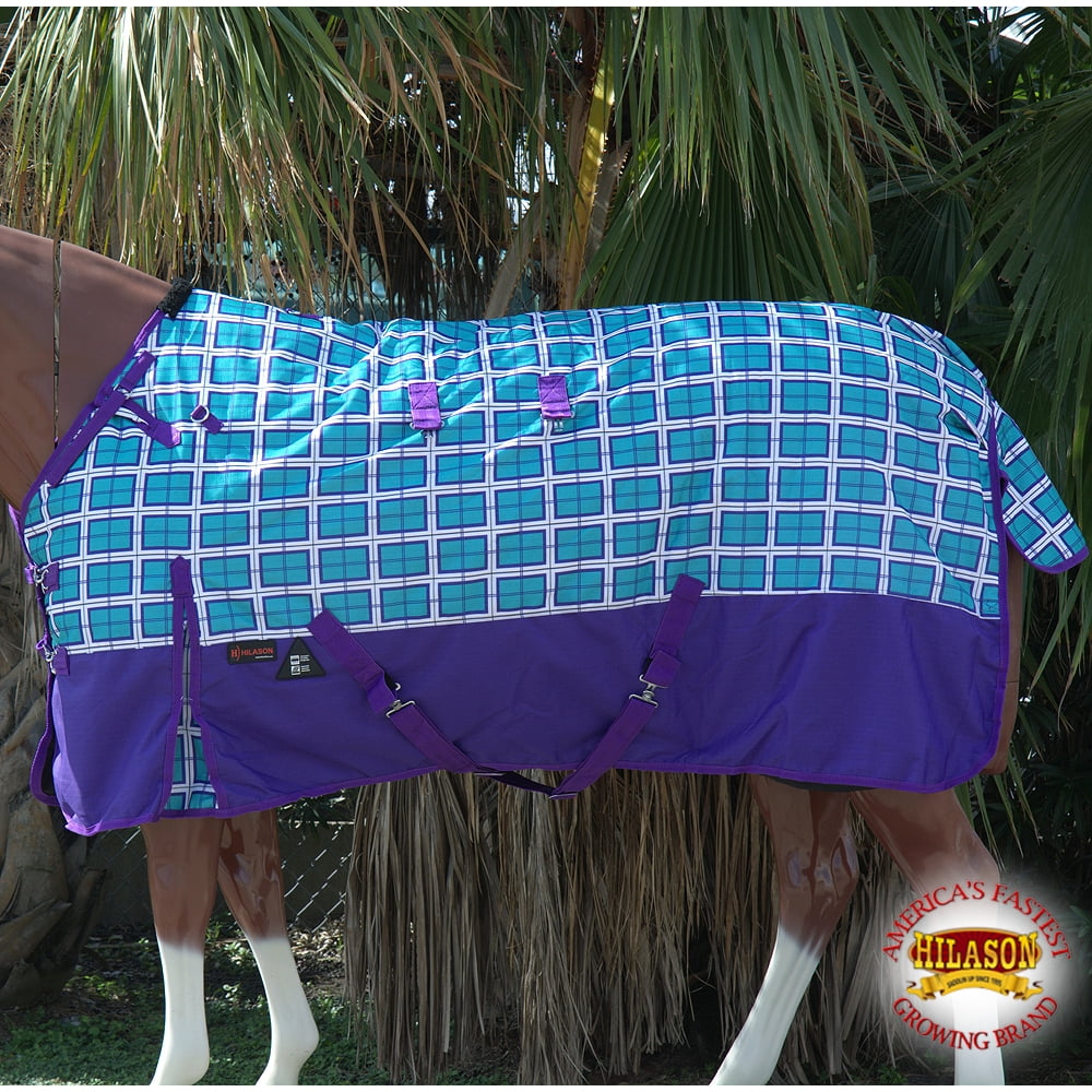 80" HILASON 1200D WATERPROOF TURNOUT WINTER HORSE BLANKET PLAID