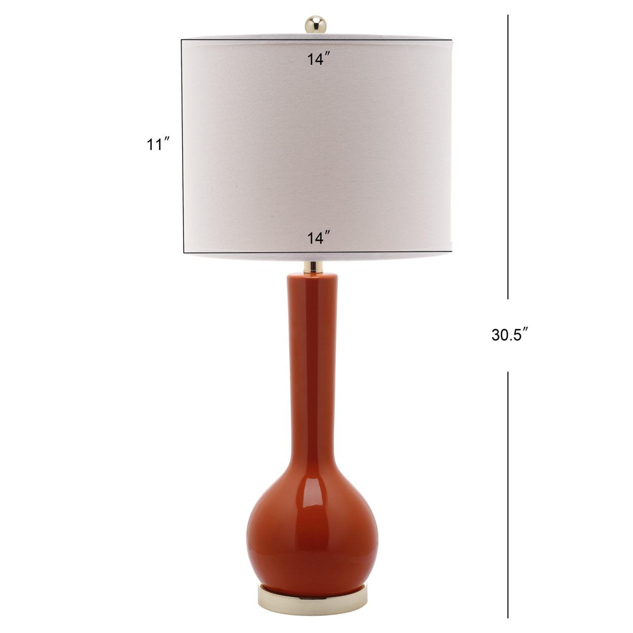 SAFAVIEH Mae Long Neck Table Lamp (Set of 2) | Orange | - image 3 of 4