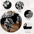 thumbnail image 5 of Baroque Black Table Cloth Waterproof Tablecloths, Vintage Damask Classic Floral Tablecloth Dining Table Cover for Kitchen Party Tabletop Outdoor, Square Tablecloth 60x60 Inch, 5 of 9