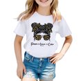 thumbnail image 2 of Kid Girls Cute Girls Cartoon Graphic Crew Neck Short Sleeve Tee Summer Casual T Shirt White,3-4 Years, 2 of 5