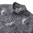 thumbnail image 2 of Gray Crane Shirt For Men Cotton Hawaiian Shirt Fun Aloha Shirt Button-down Short Sleeve Shirt Soaring Crane Auspicious, 2 of 9