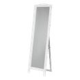 Persia White Wood Frame Contemporary Rectangle Floor Standing Mirror 18 x 64