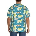 thumbnail image 3 of Xecao Cute Polar Bear Fishing Men's Casual Short-sleeved Shirt, a button-up collared shirt with a pocket-Medium, 3 of 5
