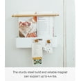 thumbnail image 6 of Yamazaki Home Magnetic Storage Pocket, White, Steel + Wood, Magnetic, No Assembly, 6 of 7