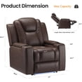 thumbnail image 3 of COLAMY Sereno Dual Motors Wall Hugger Power Recliner Chair with Power Headrest for Living Room, Home Theater Seating with Hidden Storage, Dark Brown, 3 of 9