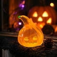thumbnail image 5 of Figurine Luminous Pumpkin Ornament Halloween Fall Harvest Tiered Tray Tabletop Shelf Decor Spooky Pumpkin Statue Party Favor Gift Home Office Dorm Desktop Holiday Decoration, 5 of 7
