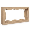 thumbnail image 4 of 63 Narrow Console Table with Wavy Hollow Design 2 Tier Extra Long Entryway Table with Storage Shelf Natural, 4 of 10