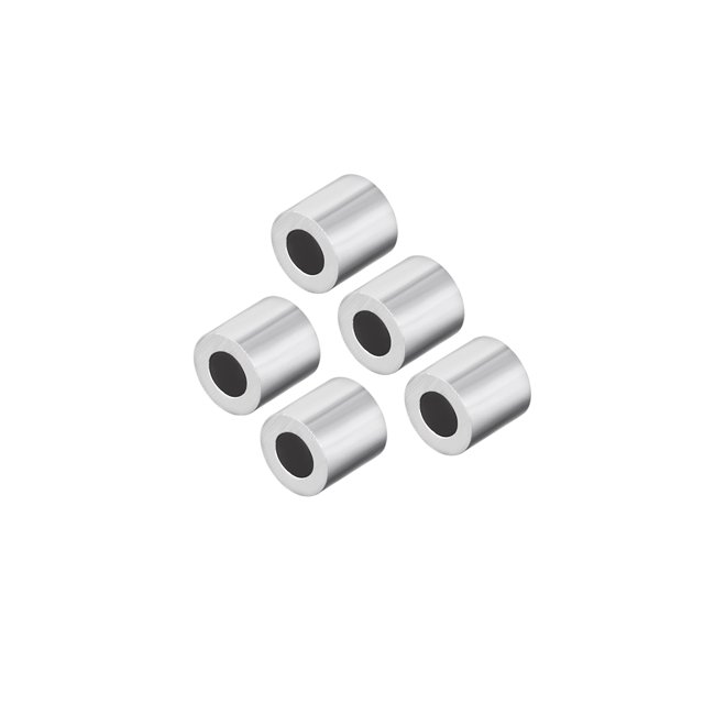 Unique Bargains M3 Aluminum Sleeve Crimp Tool 3mm Steel Wire Rope Button Stop 5 Pcs