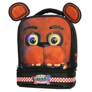 Angle View: FNAF Lunch Box Soft Kit Dual Compartment Insulated Cooler Five Nights at Freddy's Fazbear with Ears
