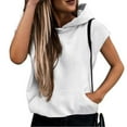 thumbnail image 4 of Sevevn Fashion Woman Sleeveless Round Neck Blouse Causal Pullover Tops Hooded Sweatshirts White XL Christmas Gift, 4 of 8