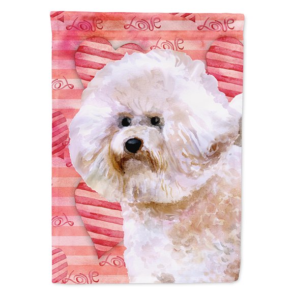 Carolines Treasures BB9792CHF Bichon Frise 2 Love Flag Canvas House Size Large multicolor