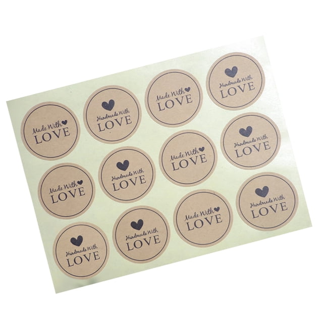 RENACLIPY 12Pcs Packing Sticker Light Brown Adhesive Sealing Tape for Cookie Bags and Baking Packaging