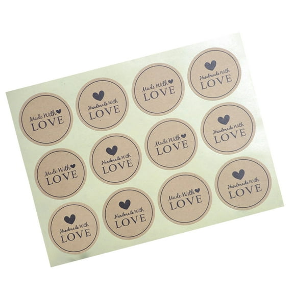 IBASETOY 240Pcs Package Seal Stickers Kraft Paper Sealing Decoration for Women Gift Packaging