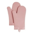 thumbnail image 2 of KitchenAid Ribbed Soft Silicone Oven Mitt 2-Pack Set, Dried Rose, 7.5"x13", 2 of 6