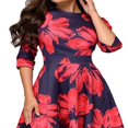 thumbnail image 3 of Femmes Vintage A-Line Robe Tunique Longue Sans Manches Robe Florale, 3 of 6