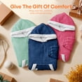 thumbnail image 4 of Joyfy Wearable Blanket Hoodie,Oversize Hoodie Fleece Sweatshirt Wearable Blanket for Women and Men,Clothing Gift for Women Men Mom Dad,Giant Hood Pocket and Sleeves for Adult(Nevy,Oversize), 4 of 8