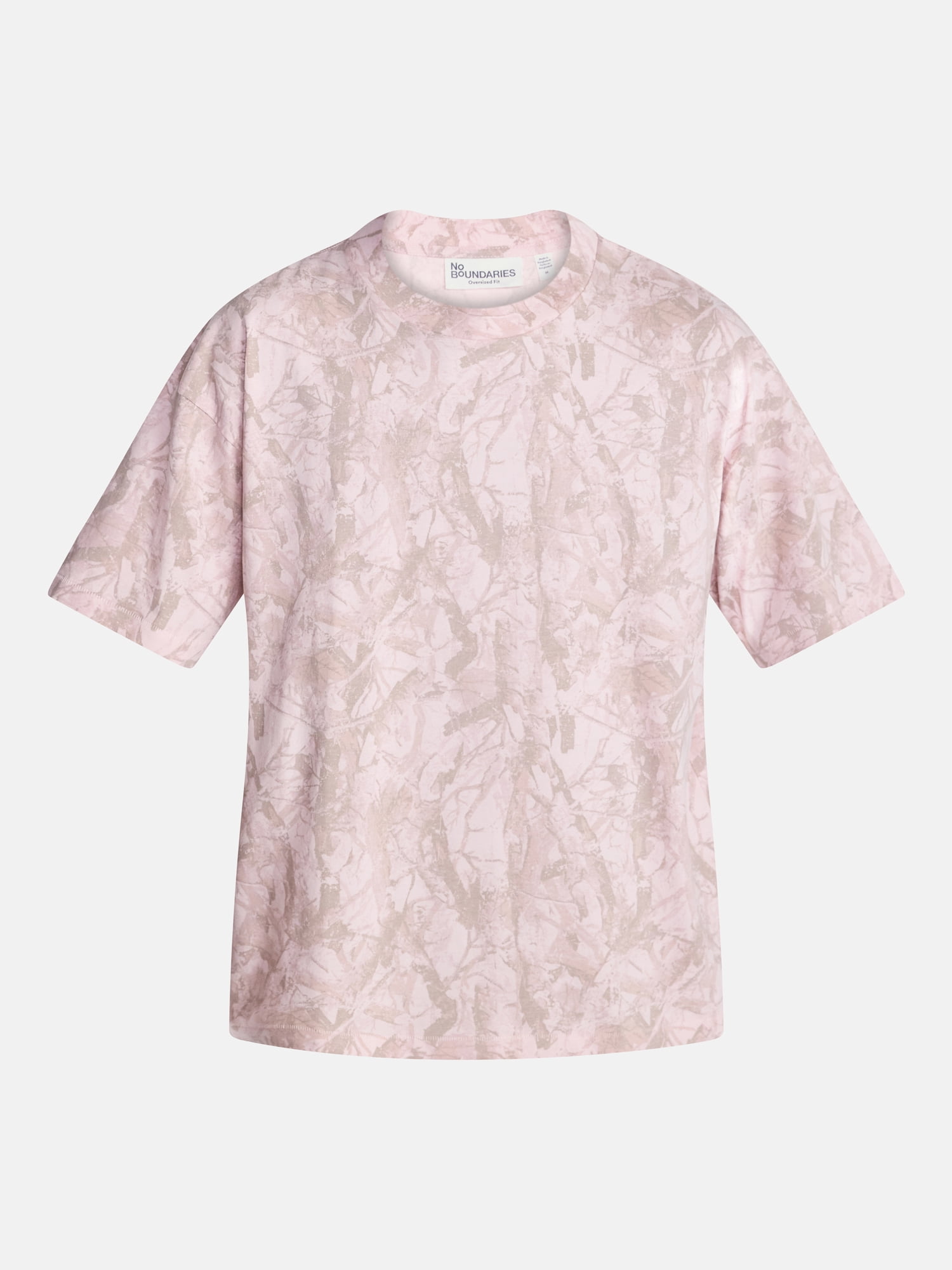 No Boundaries Men's Oversized Boxy Tee with Short Sleeves, XS-4XLT