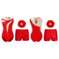 thumbnail image 1 of Jelory Ensemble de Danse 3 Pcs pour Filles Tumbling Biketards avec Shorts Bandeau Rouge 10, 1 of 4
