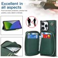 thumbnail image 3 of Dteck for  iPhone 16 Pro Wallet Case with Credit Card Holder Crossbody Strap Handbag RFID Blocking Wallet Zipper Purse Leather Case for Apple iPhone 16 Pro 2024, Deep Green, 3 of 9