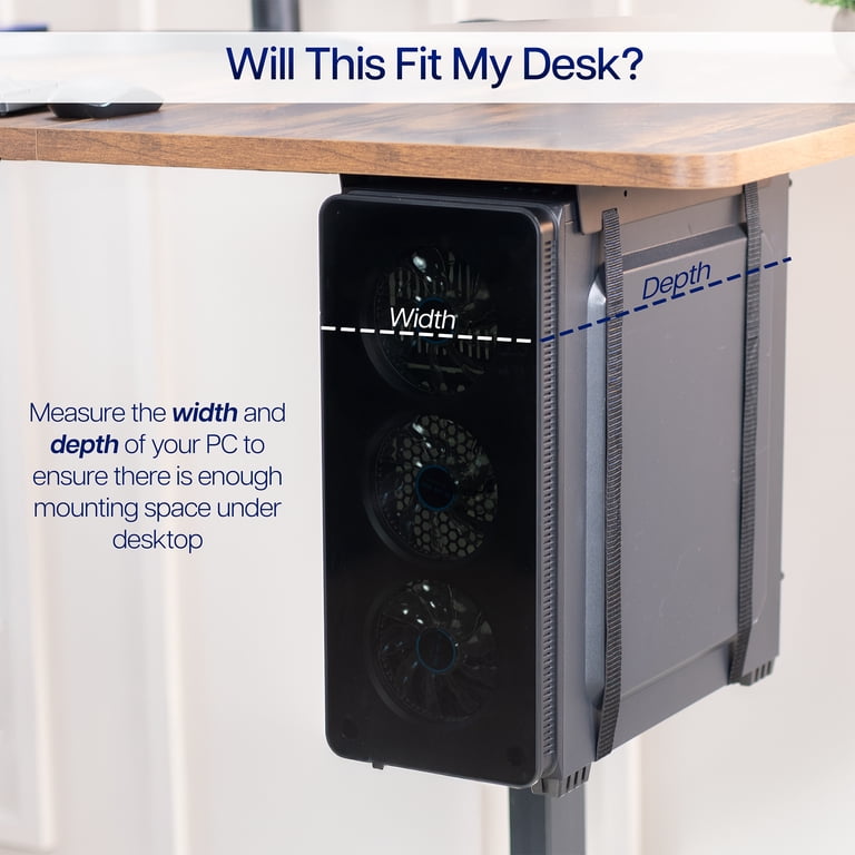 Lanko Universele PC Case Houder Verstelbare Host Box Stand Computer Opknoping Host Beugel Veelzijdige Onder Bureau of Muur Side Mount, Cpu Stand Lift Zwart