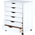 thumbnail image 2 of adeptus 6 drawer wide roll cart solid wood, white, 2 of 5