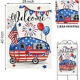 thumbnail image 2 of Welcome 4th of July Camping Patriotic Decorative House Flag, America Camper RV Stars Stripes Garden Yard Outside Decorations, American USA Campsite Outdoor Large Home Decor Double Sided 28 x 40, 2 of 6