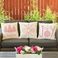 thumbnail image 3 of Christmas Pillow Covers 18x18 Set of 4 Pink Glitter Holiday Decorations White Xmas Throw Pillows Cushion Covers for Bed Chair Sofa Couch, 3 of 6