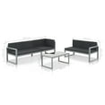 thumbnail image 2 of vidaXL 3 Piece Garden Lounge Set with Cushions Aluminum Black, 2 of 4