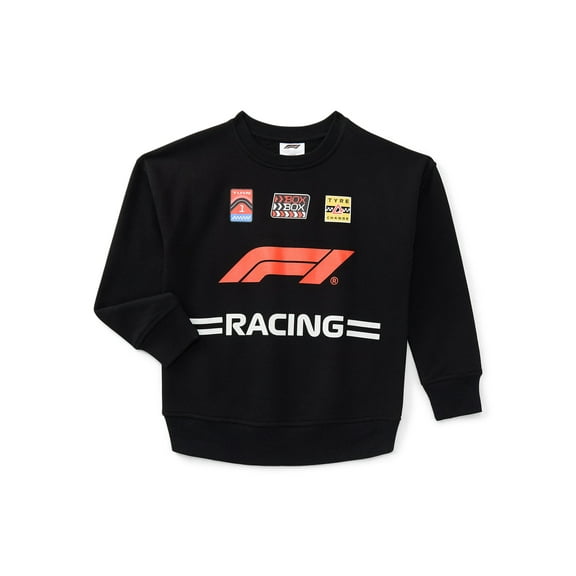 Formula 1 Racing Little Boys and Big Boys Graphic Crew Sweatshirt with Long Sleeves, Sizes 4-18