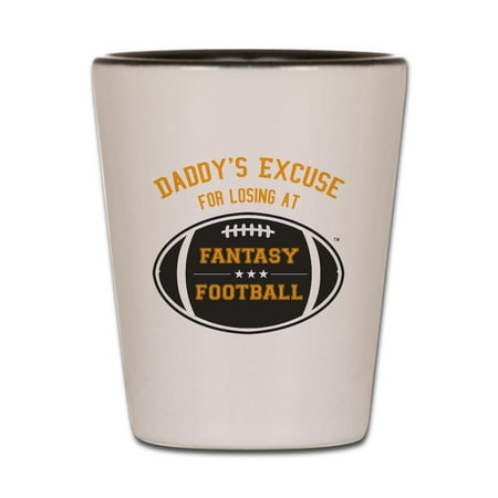 

CafePress - Fantasy Football Black And Gold - White/Black Shot Glass Unique and Funny Shot Glass
