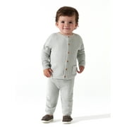 Modern Moments by Gerber Baby Boy or Girl Gender Neutral Long Sleeve Cozy Cardigan Sweater & Pant, 2-Piece Outfit Set, Sizes 0/3-24 Months