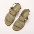 thumbnail image 4 of Sandalias Vestimenta Verano Planas Mujeres Correa Tobillo Los Pies Abiertos (37) Verde, 4 of 9