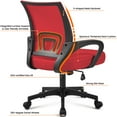 thumbnail image 5 of Yaheetech Mid-Back Mesh Office Chair with Rolling Wheels and Adjustable Height, Red, 5 of 6