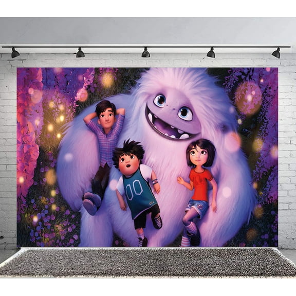 Abominable Backdrop Banner Party Supplies Poster Movie Theme Background for Photography Birthday Decorations