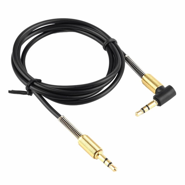 Tmvgtek Jack De 3,5 Mm Estéreo 1 M Cable De Audio Macho A Macho 90 Cable De Ángulo Recto (Negro)