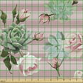 thumbnail image 2 of Ambesonne Floral Fabric by the Yard Upholstery, Romantic Roses Succulents, 1 Yard, Blush Pale Seafoam Green, 2 of 5
