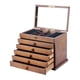 thumbnail image 1 of Joyero de madera, organizador de joyas con cerradura, expositor de joyas, caja de baratijas para collares, tocador y organización Revestimiento negro de espejo, 1 of 9