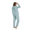 thumbnail image 4 of GLOBAL Women 100% Cotton Pajama Set Long Sleeve Pjs Button Down Comfy Nightwear, 4 of 5