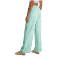 thumbnail image 6 of vigerkar Womens Gingham Pants Checkered Plaid Wide Leg Palazzo Pants Lounge Trousers with Pockets (Green, XL), 6 of 9