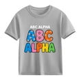 thumbnail image 4 of Boys ABC Tshirt Gray | Soft Cotton Graphic Tee with Playful Alphabet Design for Kids & Kids 3-10 Years | Educational Shirt for School, Play & Casual,Size 3 T, 4 of 9