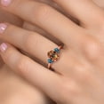 thumbnail image 4 of Gem Stone King 18K Rose Gold Plated Silver Ecstasy Mystic Topaz and London Blue Topaz Engagement Ring for Women | 2.66 Cttw | Oval 9X7MM | Gemstone November Birthstone | Size 5, 4 of 6