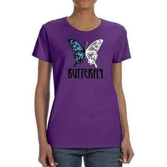 Butterfly Double Colored T-Shirt Women -Smartprints Designs, Female Large
