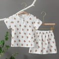 thumbnail image 3 of Teen Boy Clothes Toddler Baby Summer Kids Spring Cotton Round Neck Printed Sleeveless Running Suit 6 12 18 24Months 2T 3T T-shirt with Elastic Waist Shorts T-shirt+Shorts 2 Piece, 3 of 3