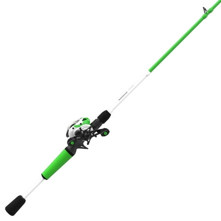 Zebco Roam Baitcast Reel and Fishing Rod Combo 6-Foot 6-Inch Rod Size 100 Reel Right-Hand Retrieve Green