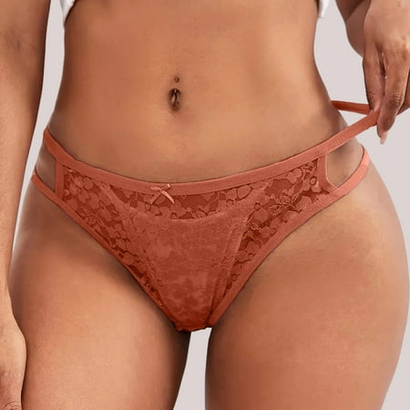 BYHONG Womens Underwear Sexy Lace Panties Stretch Soft Ladies Hipster Briefs Underwear Lady Underwear Panties for Women Brown M