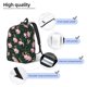 thumbnail image 3 of Disketp Pink Sleeping Fox print Canvas Backpack Lightweight Travel Daypack Student Rucksack Laptop Backpack-Small, 3 of 5
