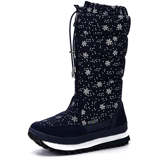 ZECATL Women's Winter Waterproof Fur Lined Frosty Snow Boots