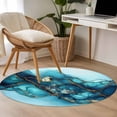 Abstract Art Marble Texture 3FT Round Area Rugs for Living Room Gold ...